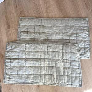 Quince European Linen Box Quilted Sham Bedding King Light Green Sage